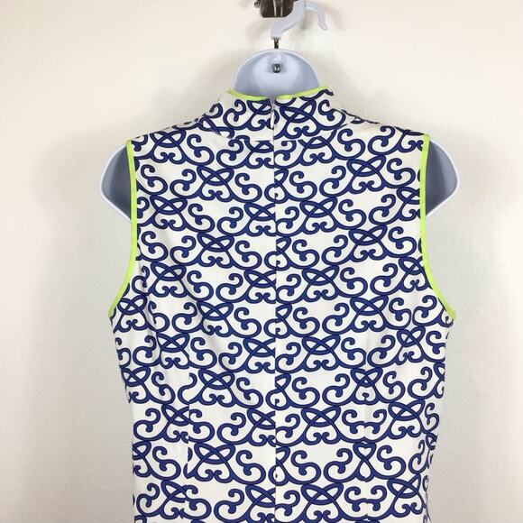 VINCE CAMUTO Sleeveless Scroll Print Tunic Sheath Midi Dress size 10 - Picture 4 of 5